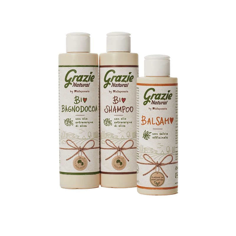Set di shampoo, balsamo e bagnodoccia