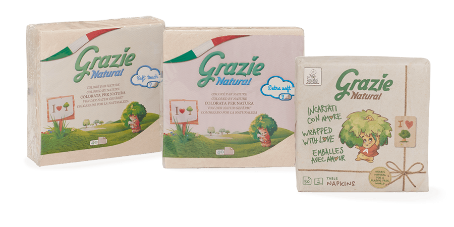 Intera gamma di tovaglioli Grazie Natural